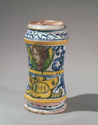 Albarelle, fabricado en Rouen, 1544